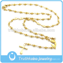 Fashion Religious Jewelry For Stainless Steel Heart Beads Religious Rosary Necklace With Mary Charm For Golden Jewelry Findings